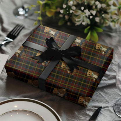 Plaid Bear Wrapping Paper