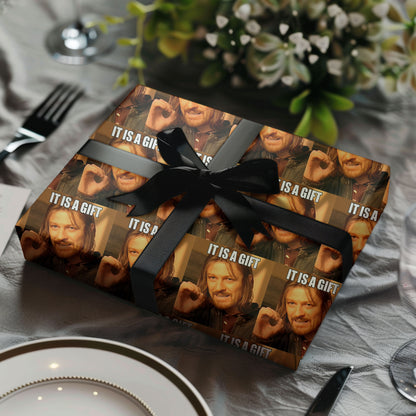 It's A Gift Wrapping Paper, Funny Meme Christmas Movies Character Wrapping, Xmas Gift Wrap Paper for Fan Family Friends