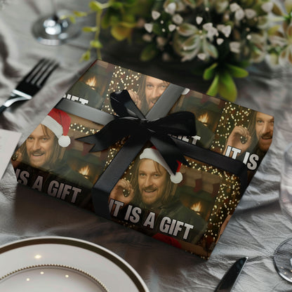 It's A Gift Wrapping Paper Sheet, Funny Meme Christmas Movies Wrapping, Xmas Gift Wrap