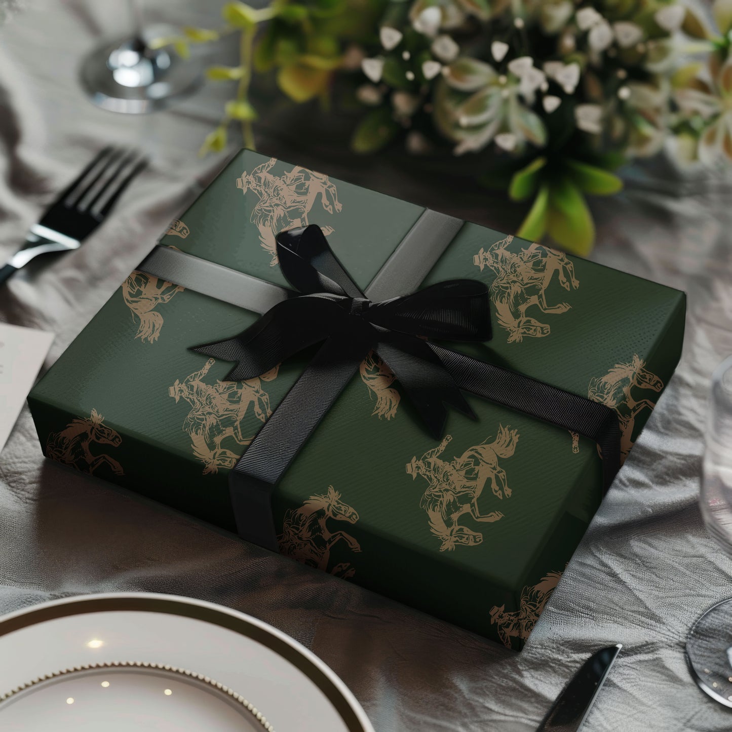 Christmas Santa Western Wrapping Paper