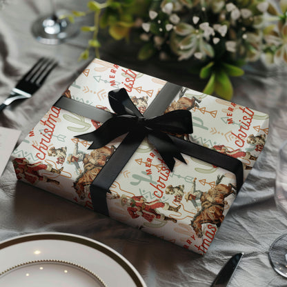 Santa Cowboy Xmas Wrapping Paper