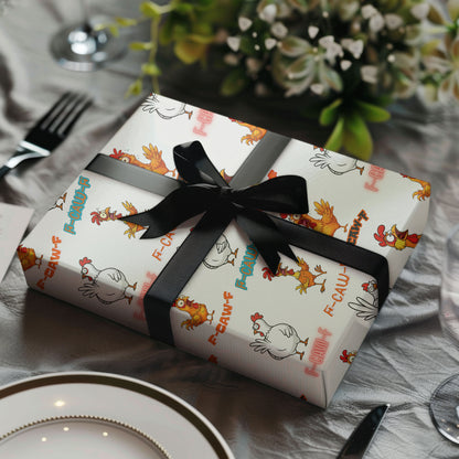 F-CAW-F Wrapping Paper Rooster Gift