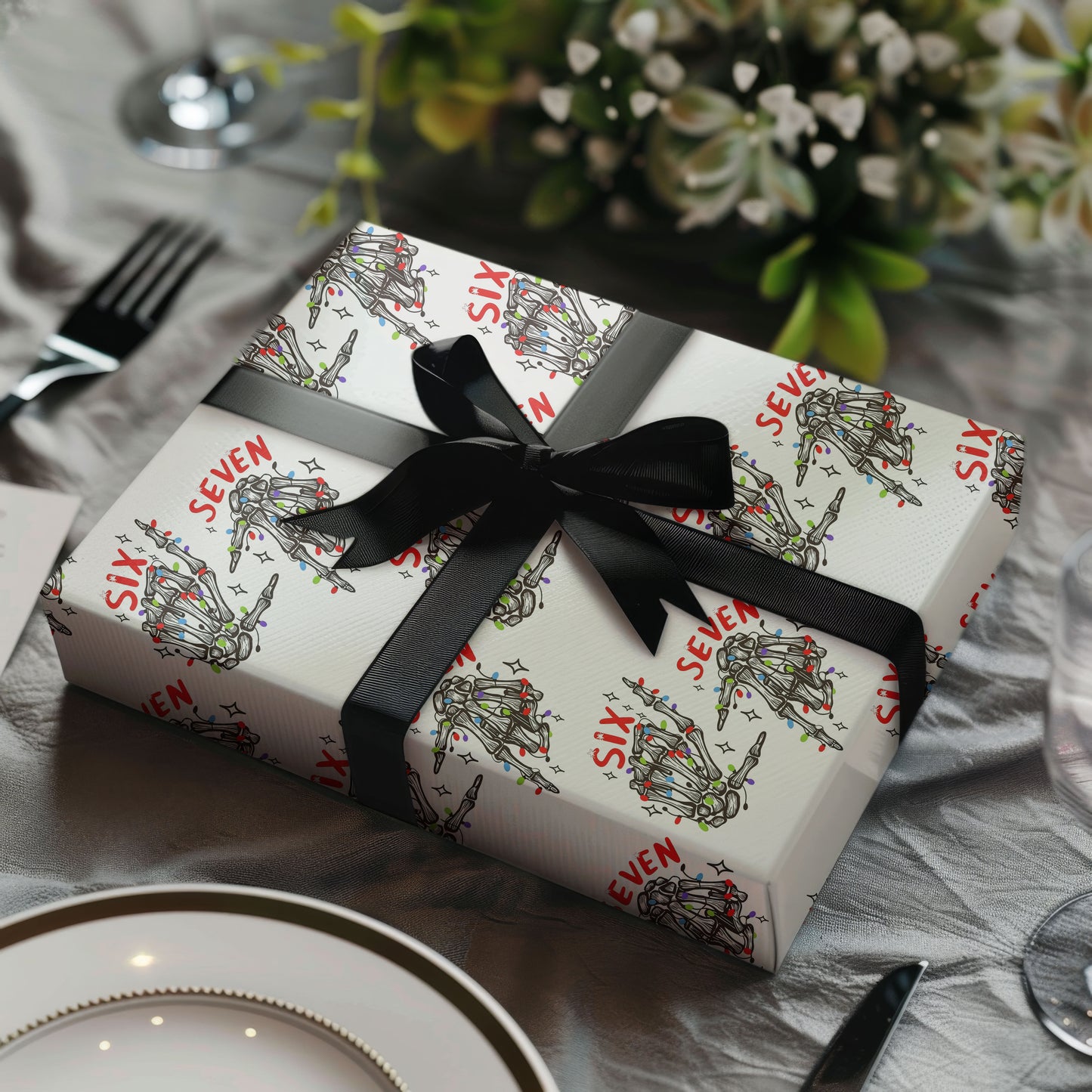 67 Skeleton Gift Wrap Paper