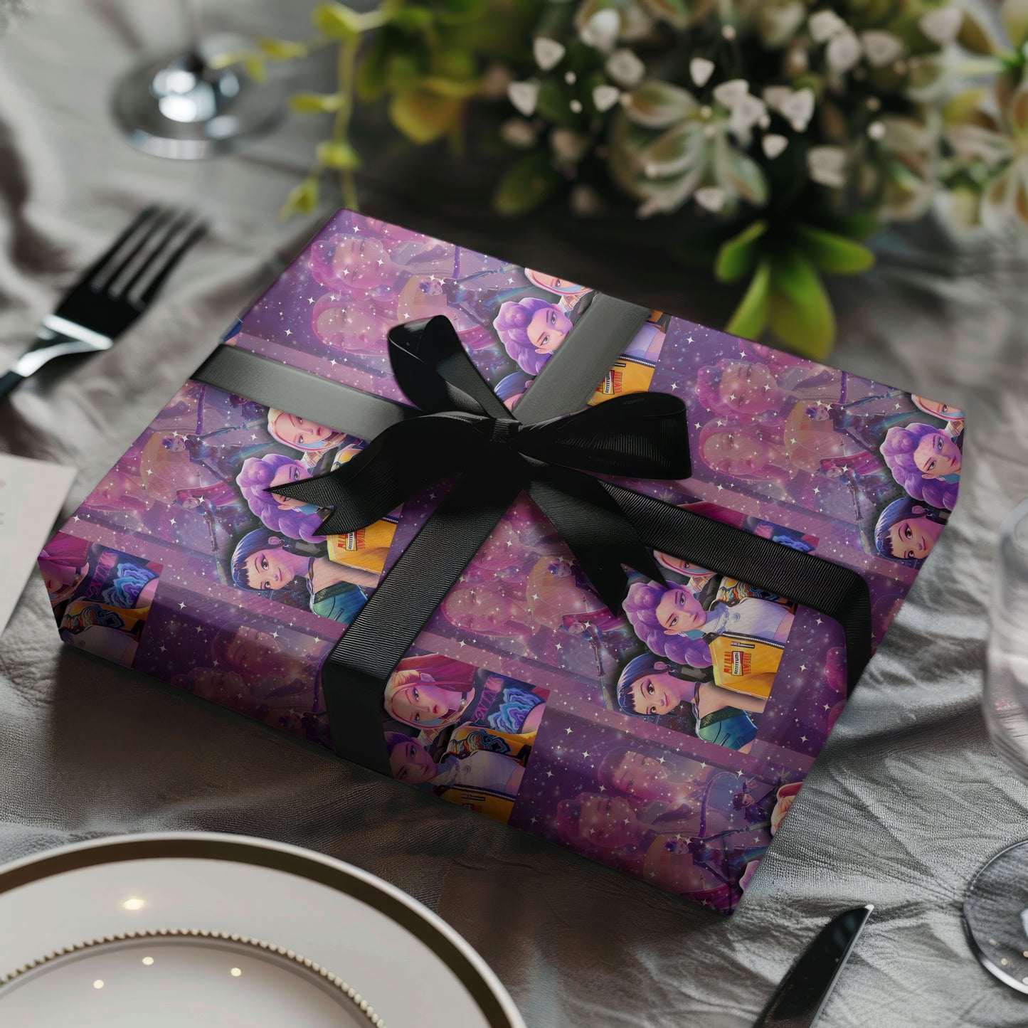 Demon Hunters Wrapping Paper For Kid Birthday