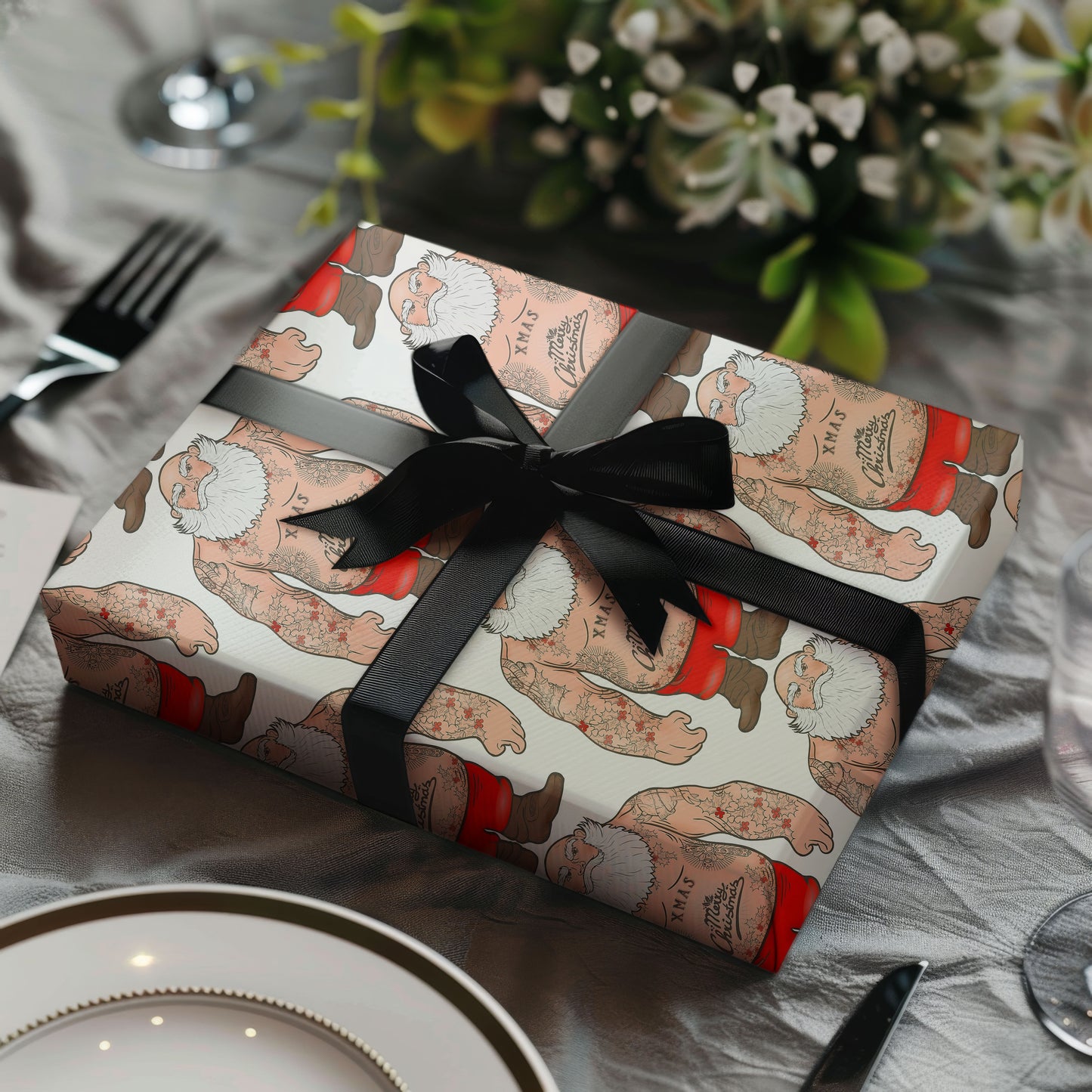 Funny Santa Adult Wrapping Paper