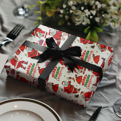 Funny Santa Merry Christmas Wrapping Paper