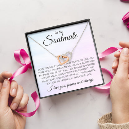 To My Soulmate Necklace Gift Jewelry with Love Message