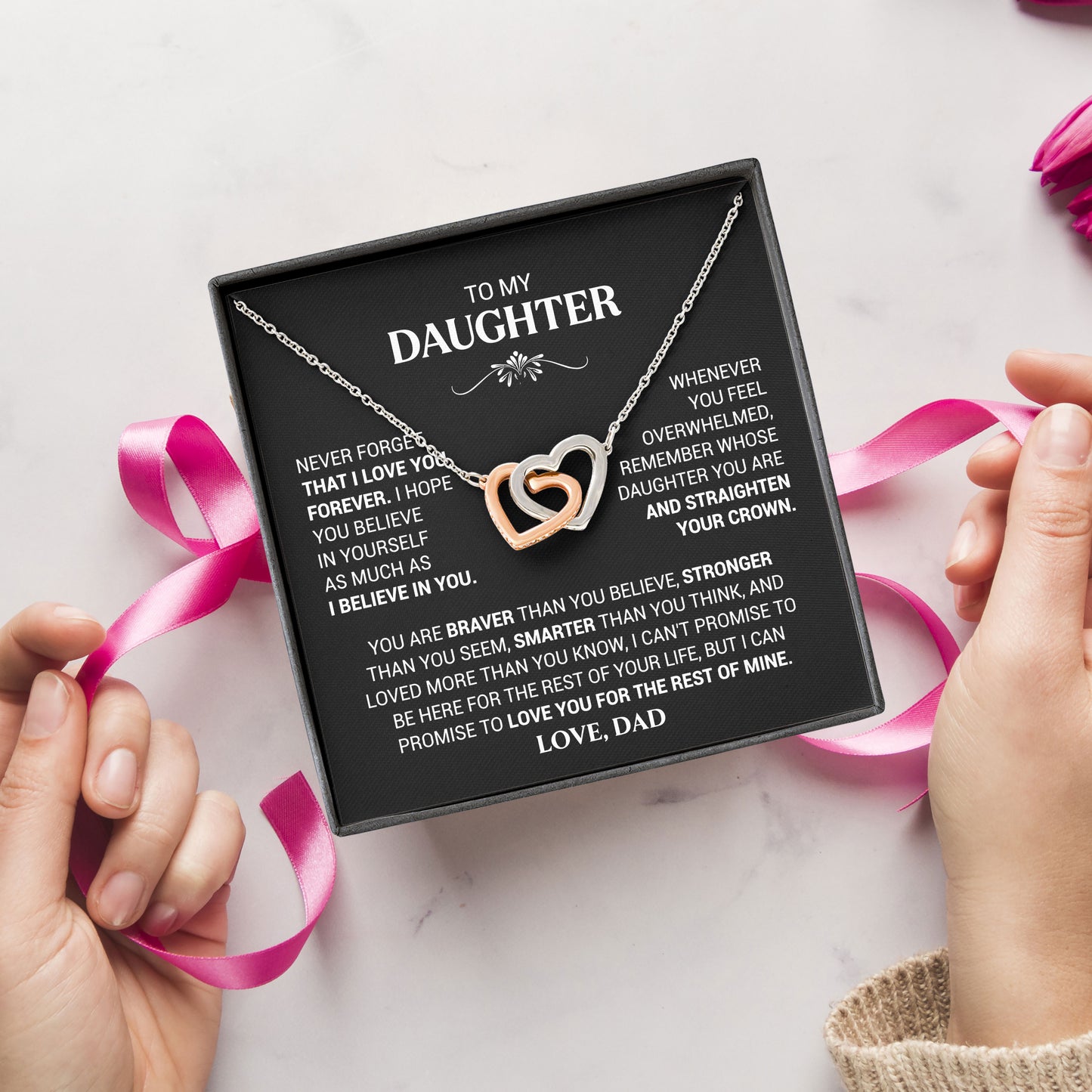 To My Daughter Necklace Gifts From Dad