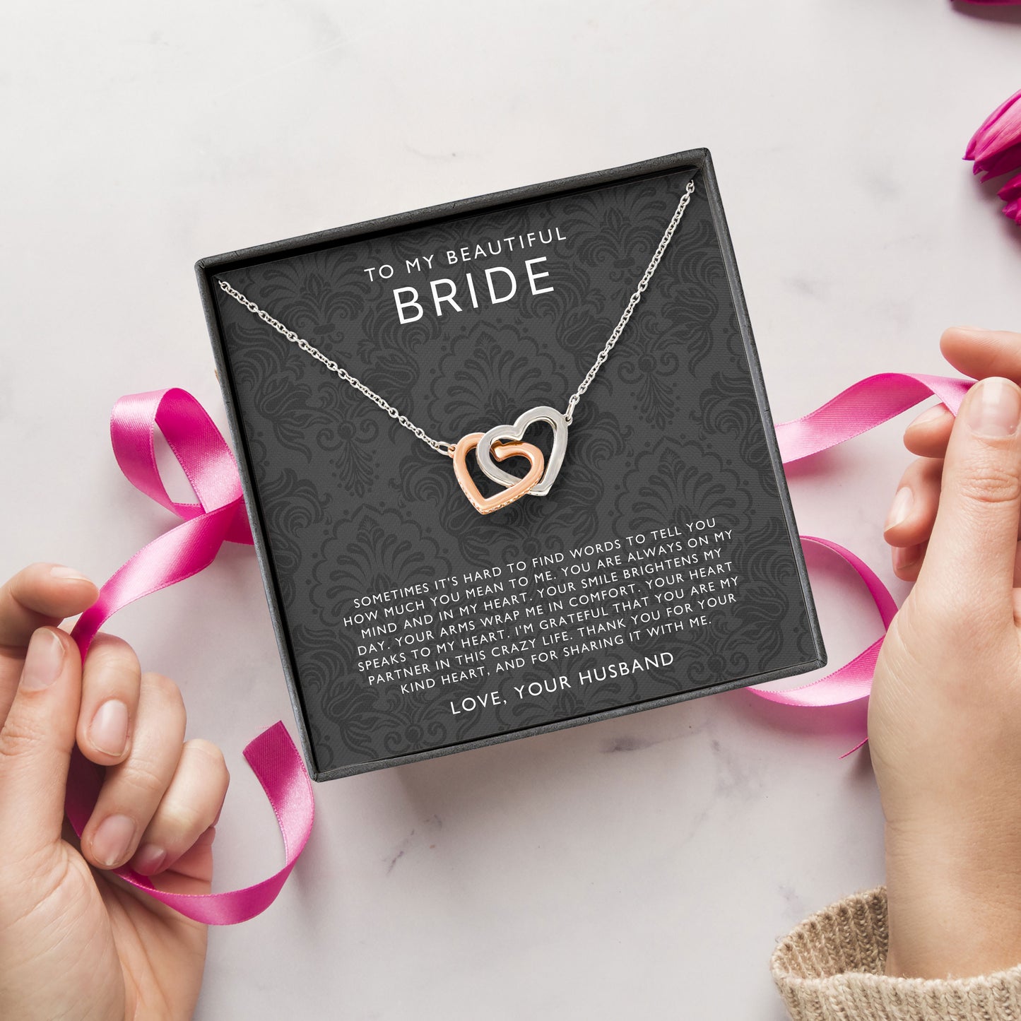 To My Beautiful Bride Necklace Gift From Husband