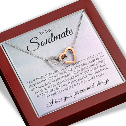 To My Soulmate Necklace Gift Jewelry with Love Message