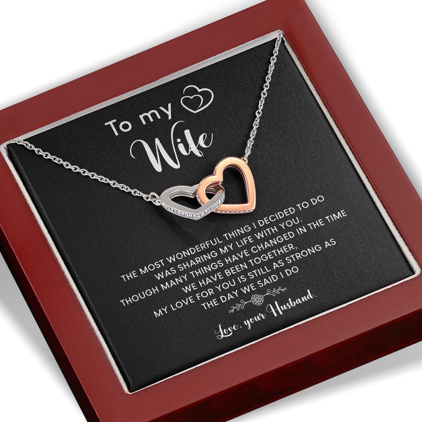To My Wife Necklace With Message From Husband