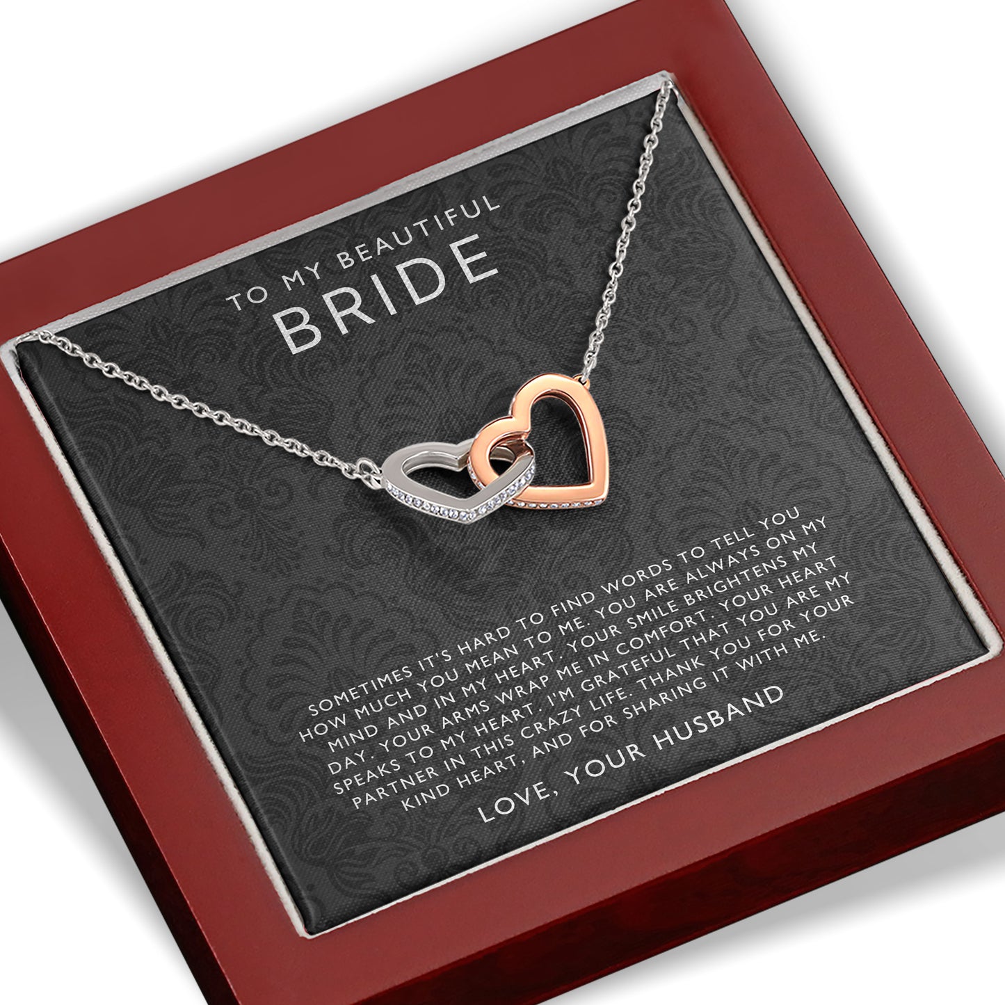 To My Beautiful Bride Necklace Gift From Husband