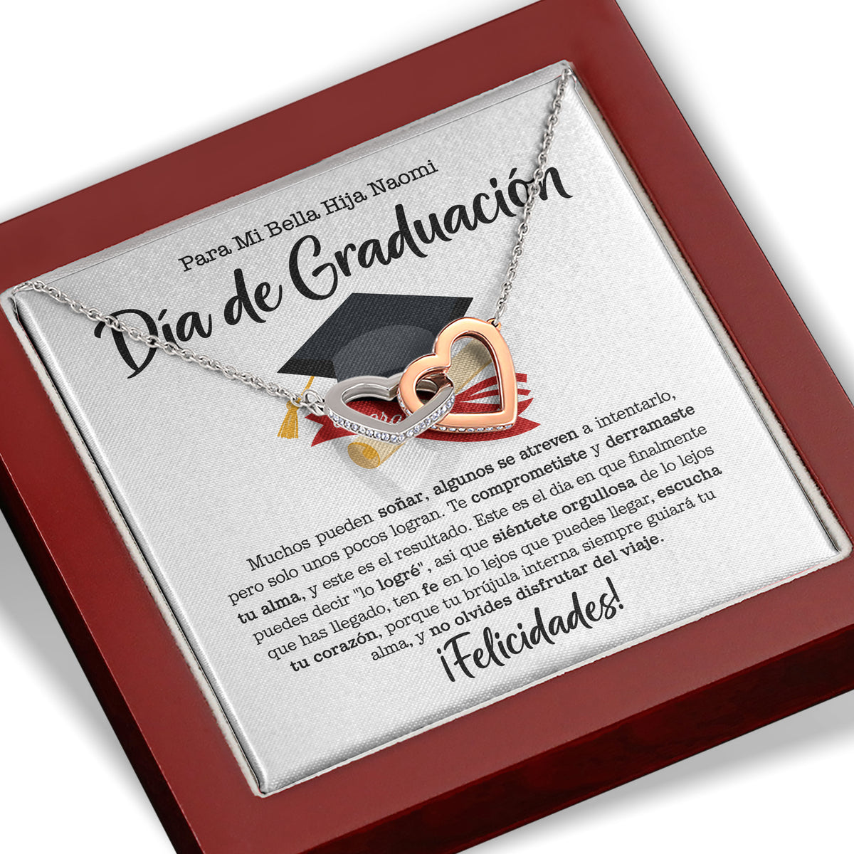 Para Mi Bella Hịja Naomi Dia De Graduacion Necklace