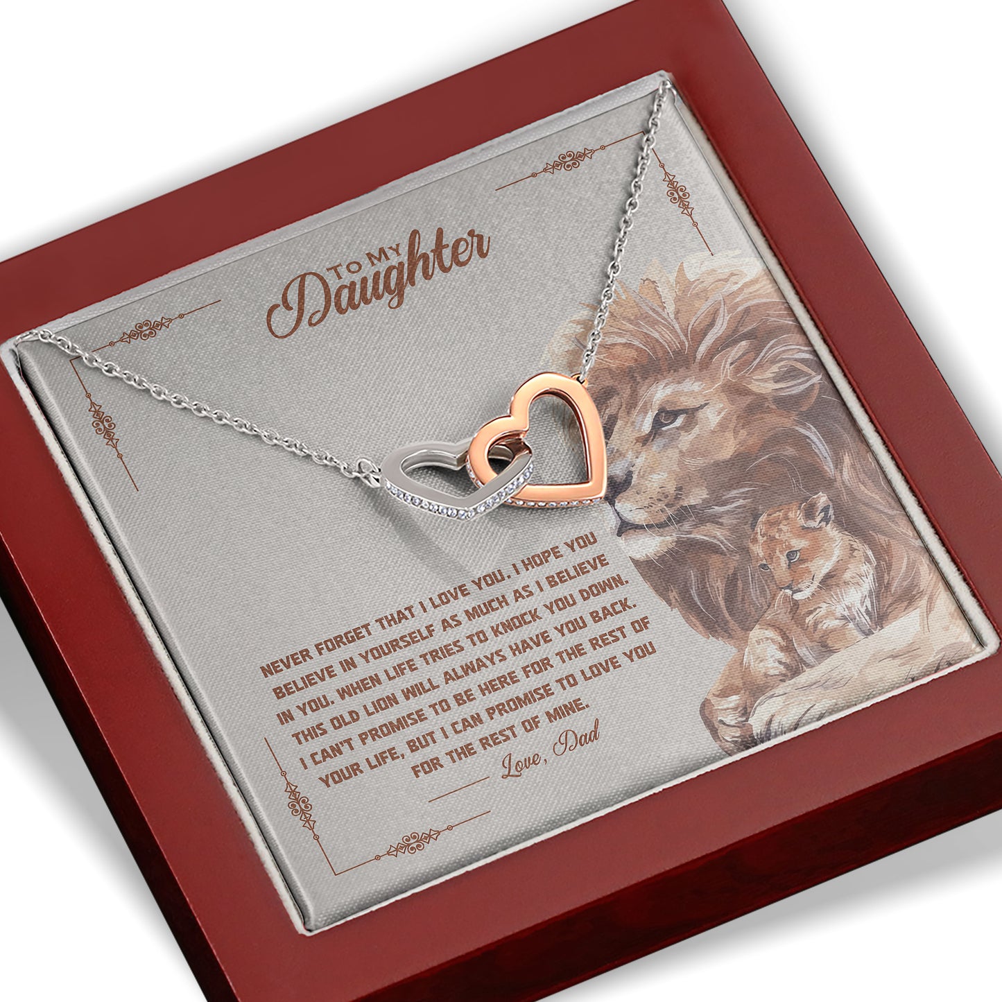 To My Daughter Necklace Gifts With Message Card