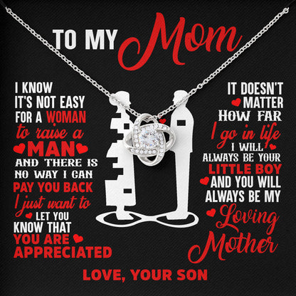 To My Mom Necklace Anniversary Present, Birthday Anniversary Gift Idea From Son
