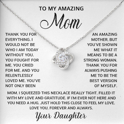 To My Amazing Mom Necklace Anniversary Present, Birthday Anniversary Gift Idea From Daughter