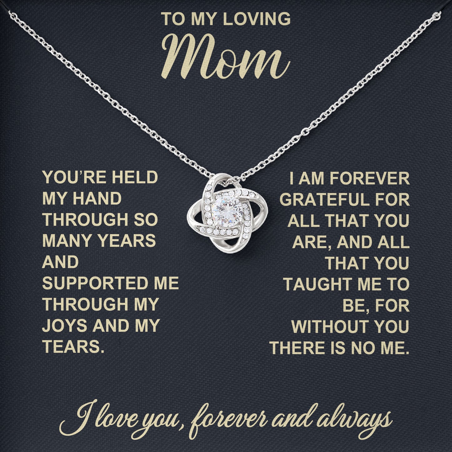 To My Loving Mom Necklace Mother's Day, Anniversary Present, Birthday Anniversary Gift Idea