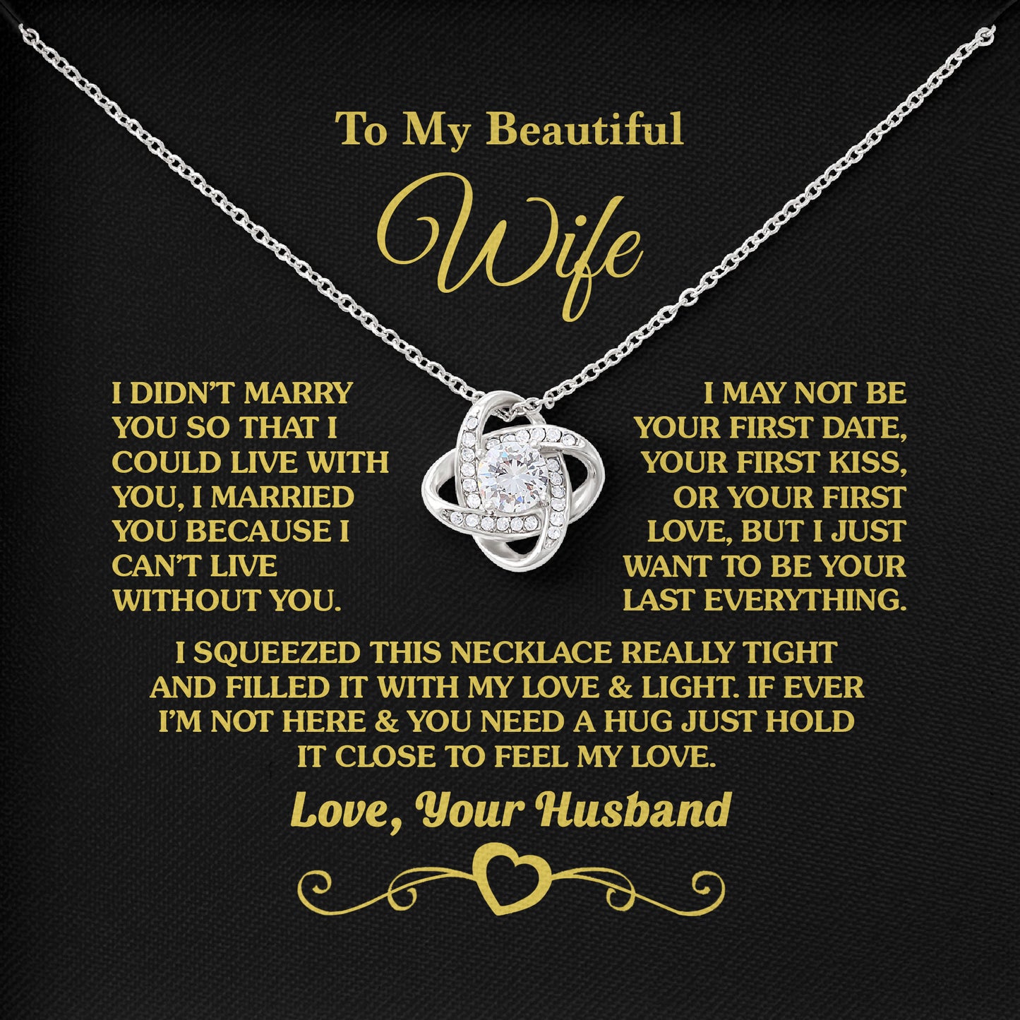 To My Beautiful Wife 925 Sterling Silver Necklace