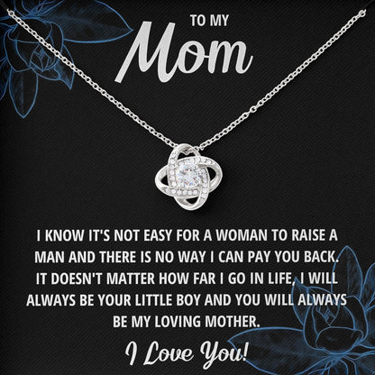 To My Mom Necklace with Message Card, Mothers Day Gift, Sentimental Birthday Valentine Gifts