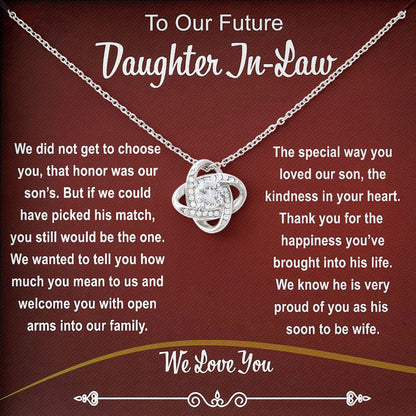 To Our Future Daughter In Law Necklace with Message Card and Gift Box