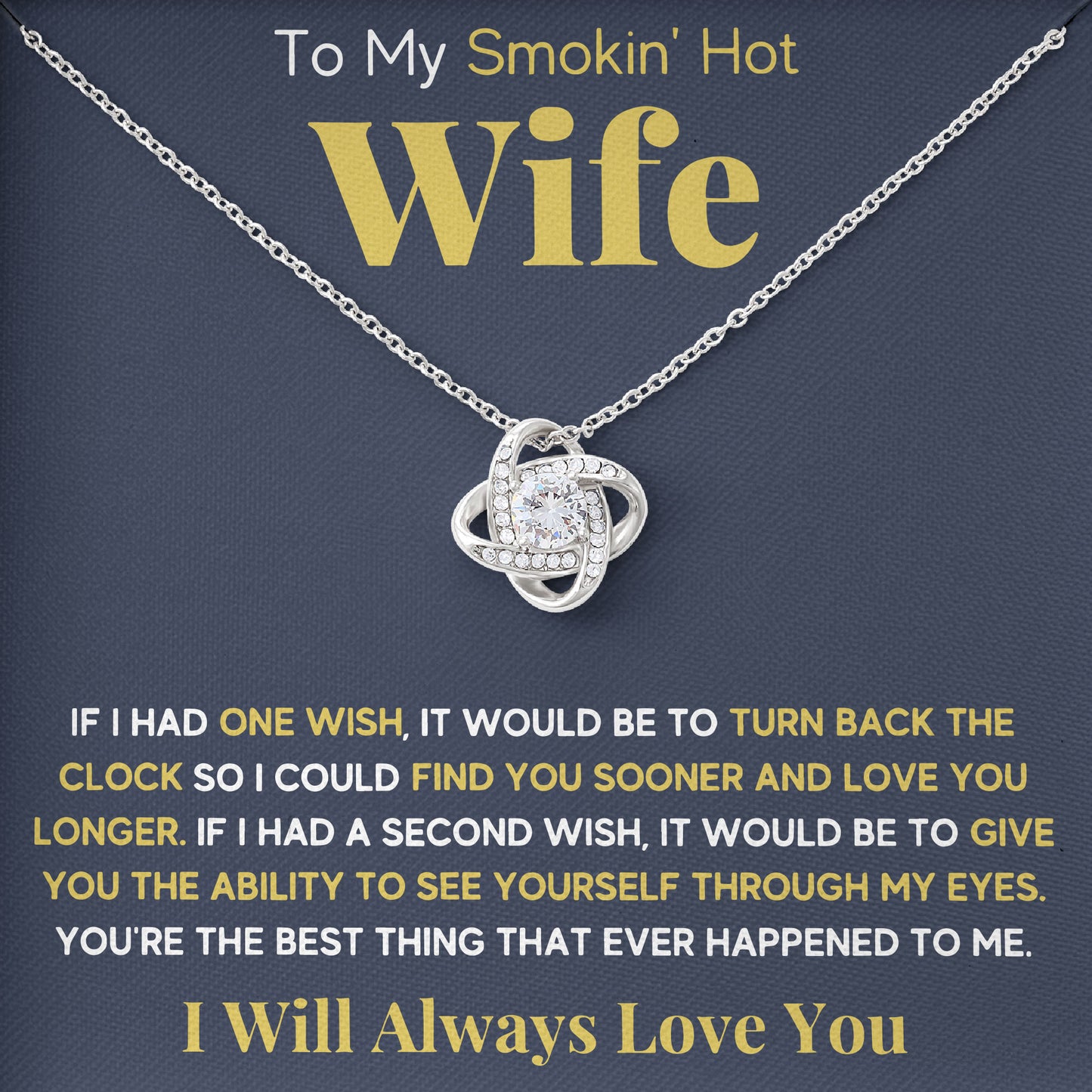 To My Smorking Hot Wife Necklace Valentine’s Day Gift for Girlfriend, Fiancée