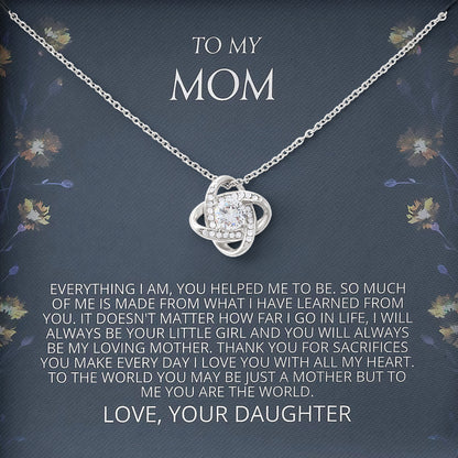 To My Mom Necklace With Heartfelt Message & Elegant Box - Birthday, Mothers Day, Sentimental Birthday