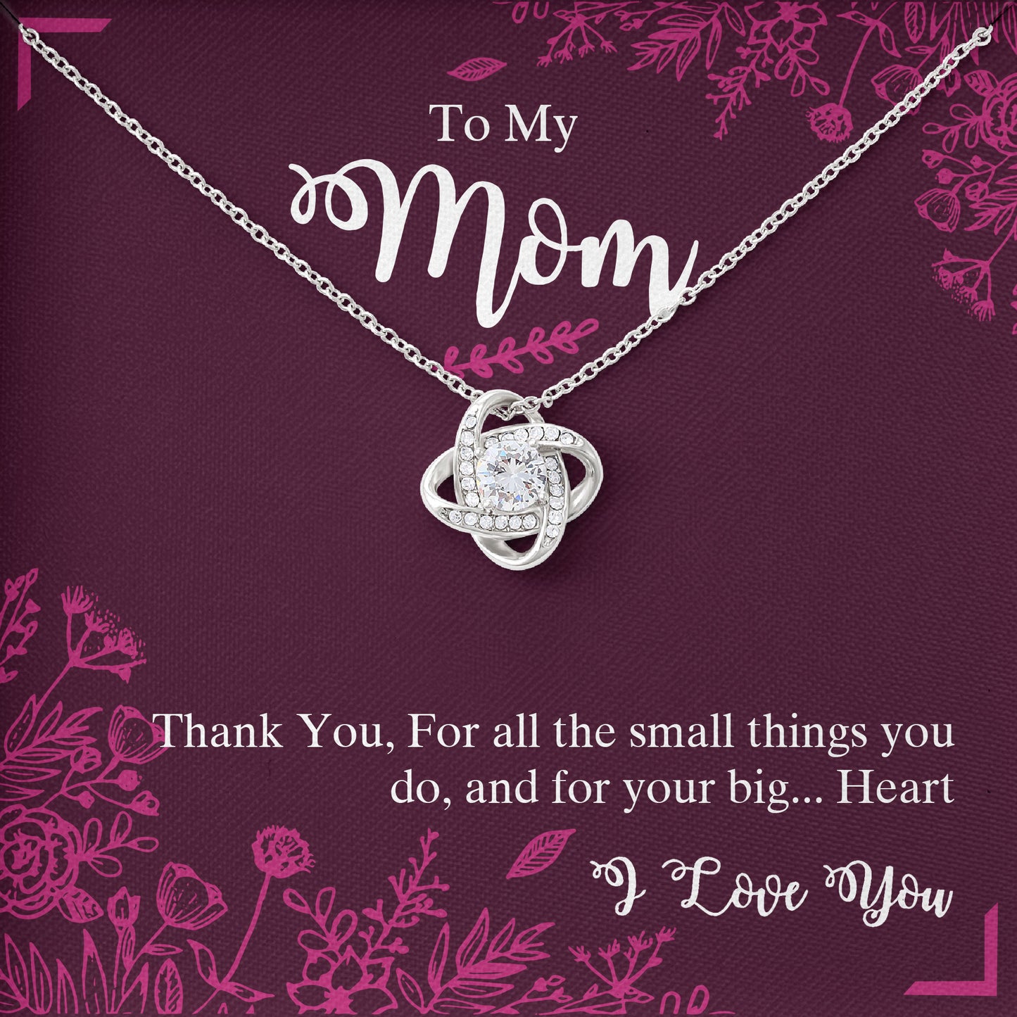 To My Mom Necklace, Sentimental Mother's Day Gift for Mom, Unique Moms Birthday Gift Ideas