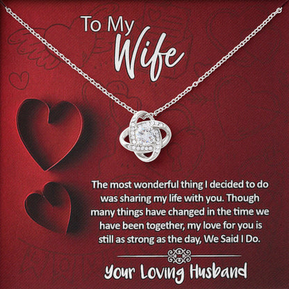 To My Wife Necklace Jewelry with Message Card & Gift Box