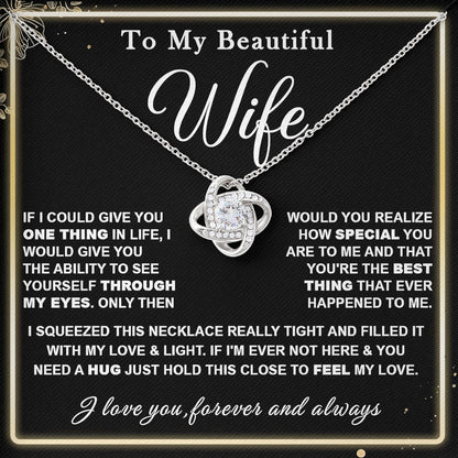 To My Beautiful Wife Necklace, Romantic Jewelry Gift for Wife, Anniversary Present, Birthday Christmas Gift Idea