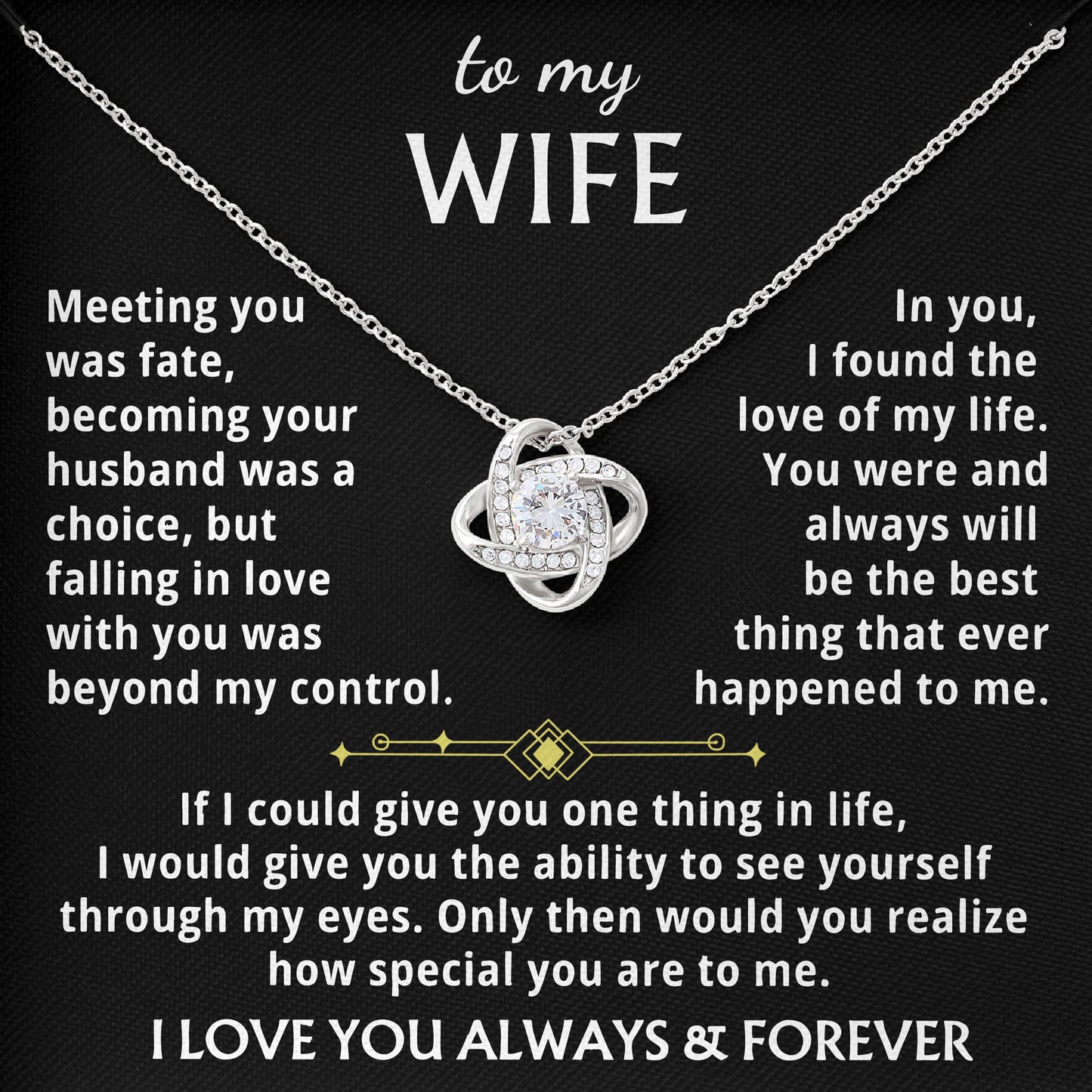 To My Wife Necklace Gifts for Women Birthday, Valentine's Day, Mother's Day