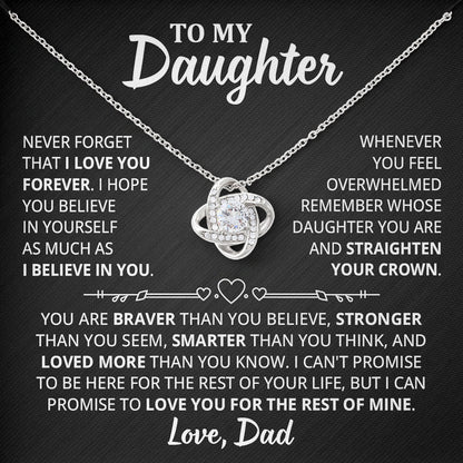 To My Daughter Jewelry Gift with Sentimental Message