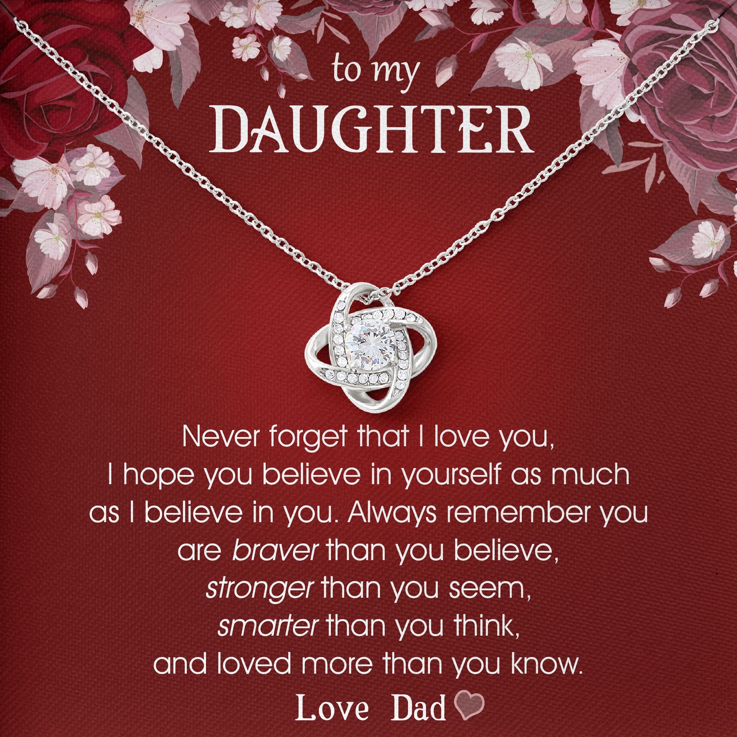 To My Daughter Necklace from Dad Gift