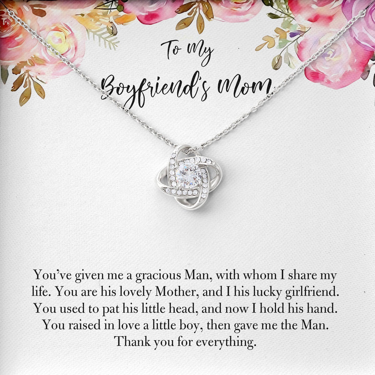 To My Boyfriend's Mom Necklace, Valentines Birthday Mothers Day Wedding Gifts