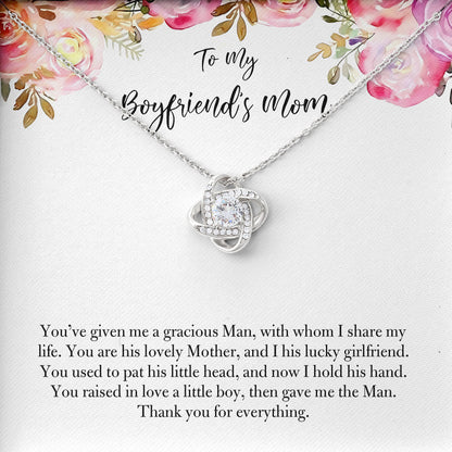 To My Boyfriend's Mom Necklace, Valentines Birthday Mothers Day Wedding Gifts