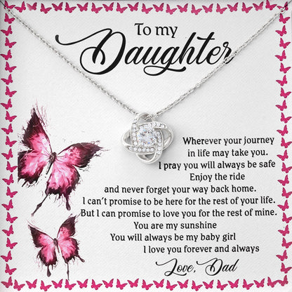 To My Daughter Necklace Gift Box From Dad
