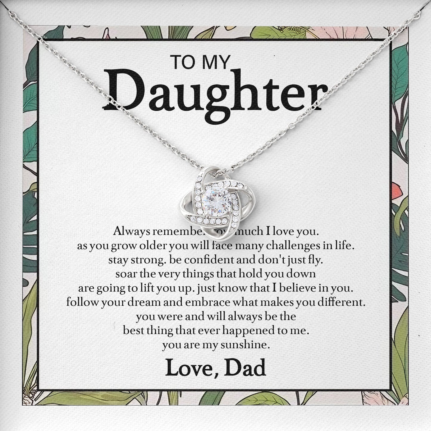 To My Daughter Valentine Necklace Gift Love From Dad