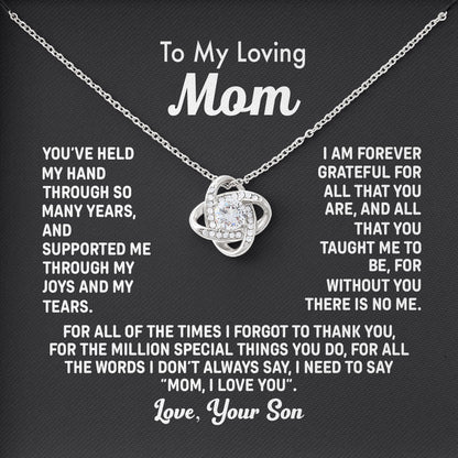 To My Loving Mom Necklace, Mothers Day, Valentine Gift From Son To Mom