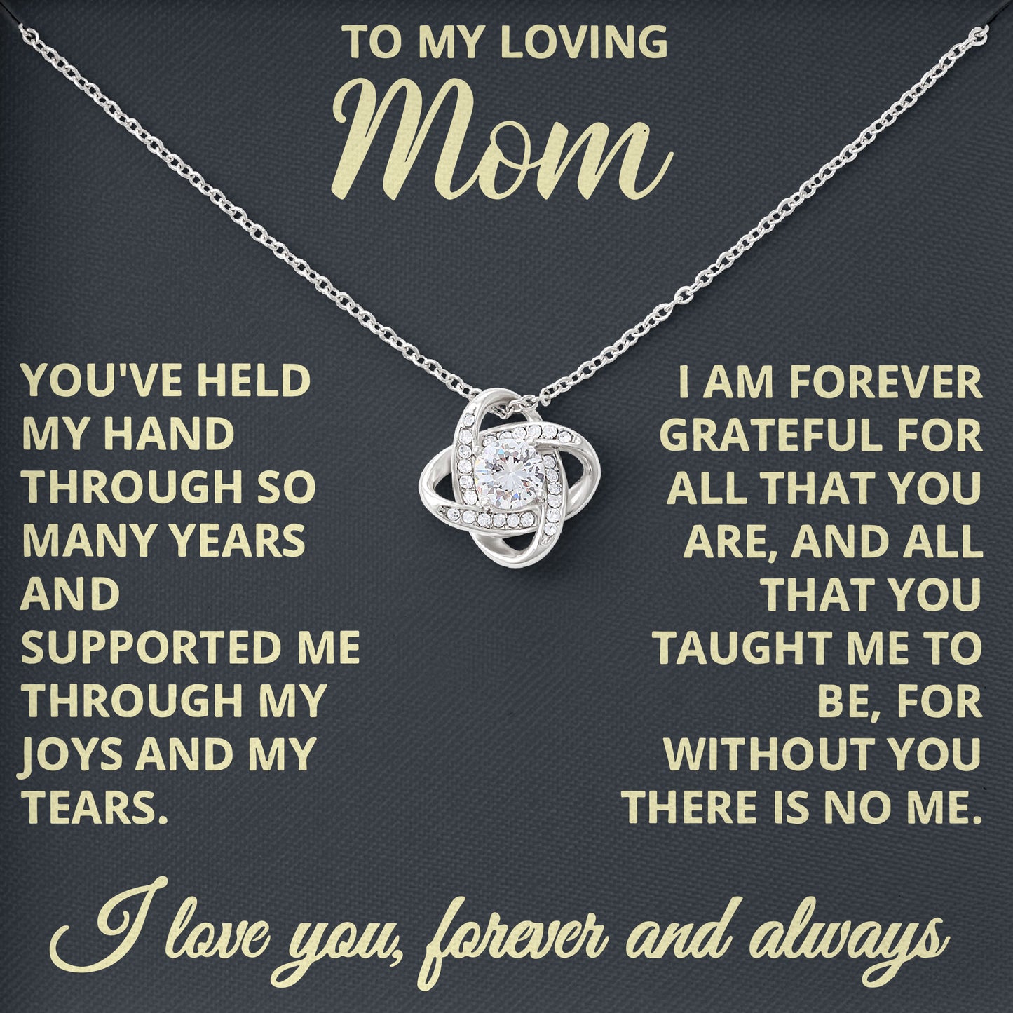 To My Loving Mom Necklace, Mother Gift, Valentine's Day Birthday Gifts Ideas