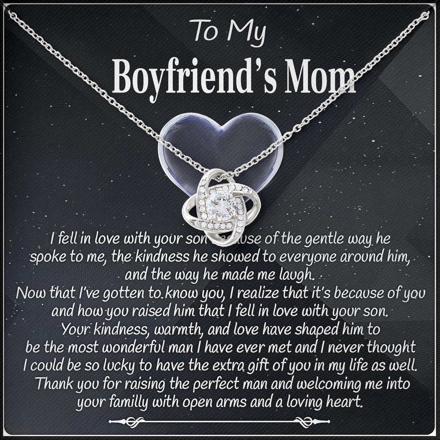 To My Boyfriends Mom Necklace, Valentines Day, Birthday Gift, Mother's Day Keepsake