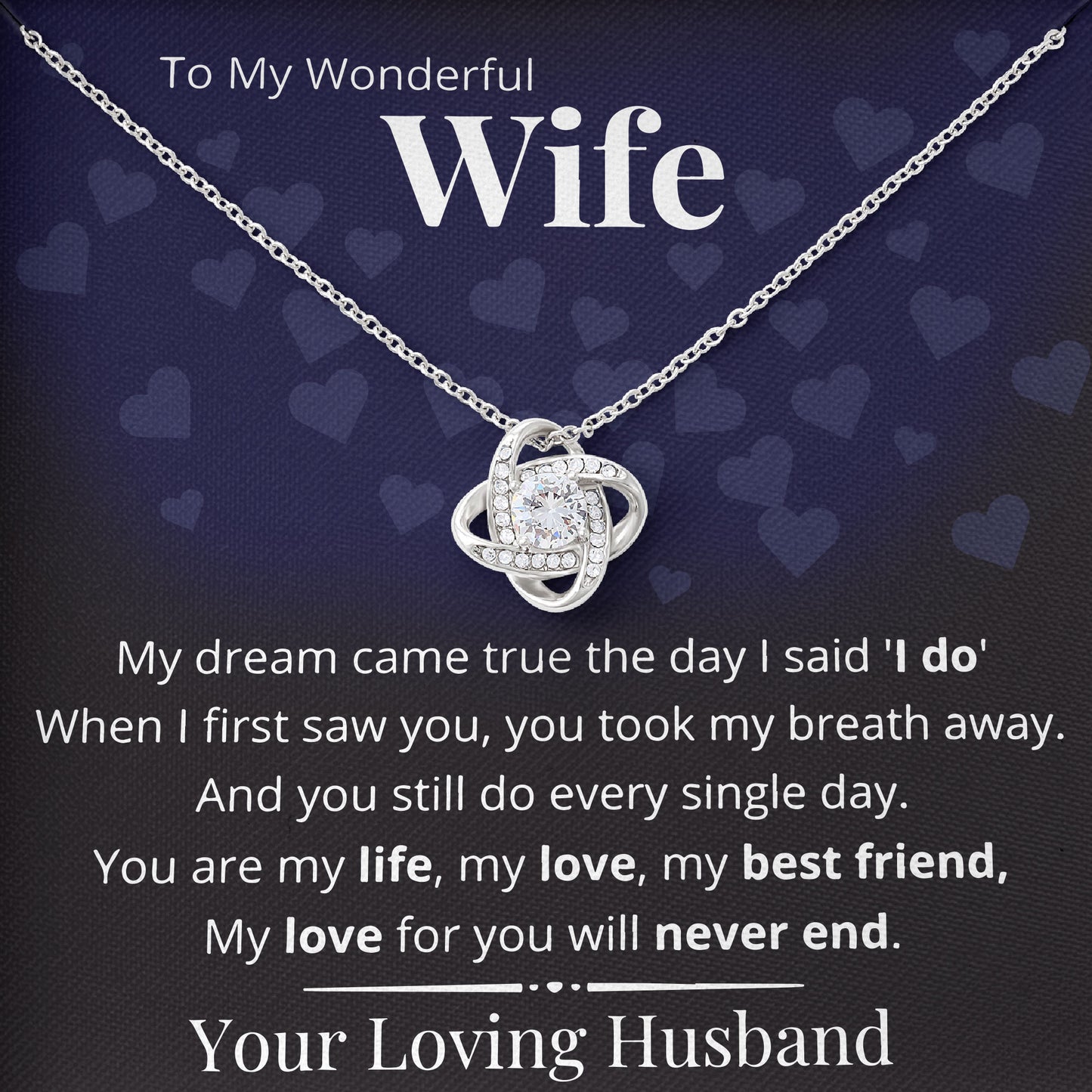 To My Wonderful Wife Necklace Gifts for Women Birthday, Valentine's Day, Mother's Day
