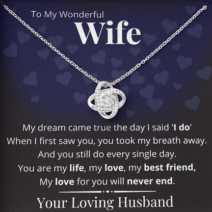 To My Wonderful Wife Necklace Gifts for Women Birthday, Valentine's Day, Mother's Day