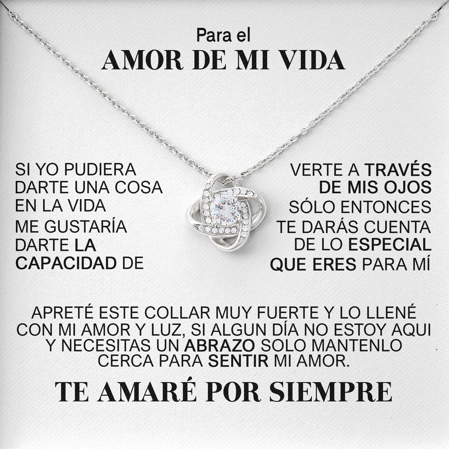 Para El Amor De Mi Vida Necklace Jewelry Present for My Sweet Heart