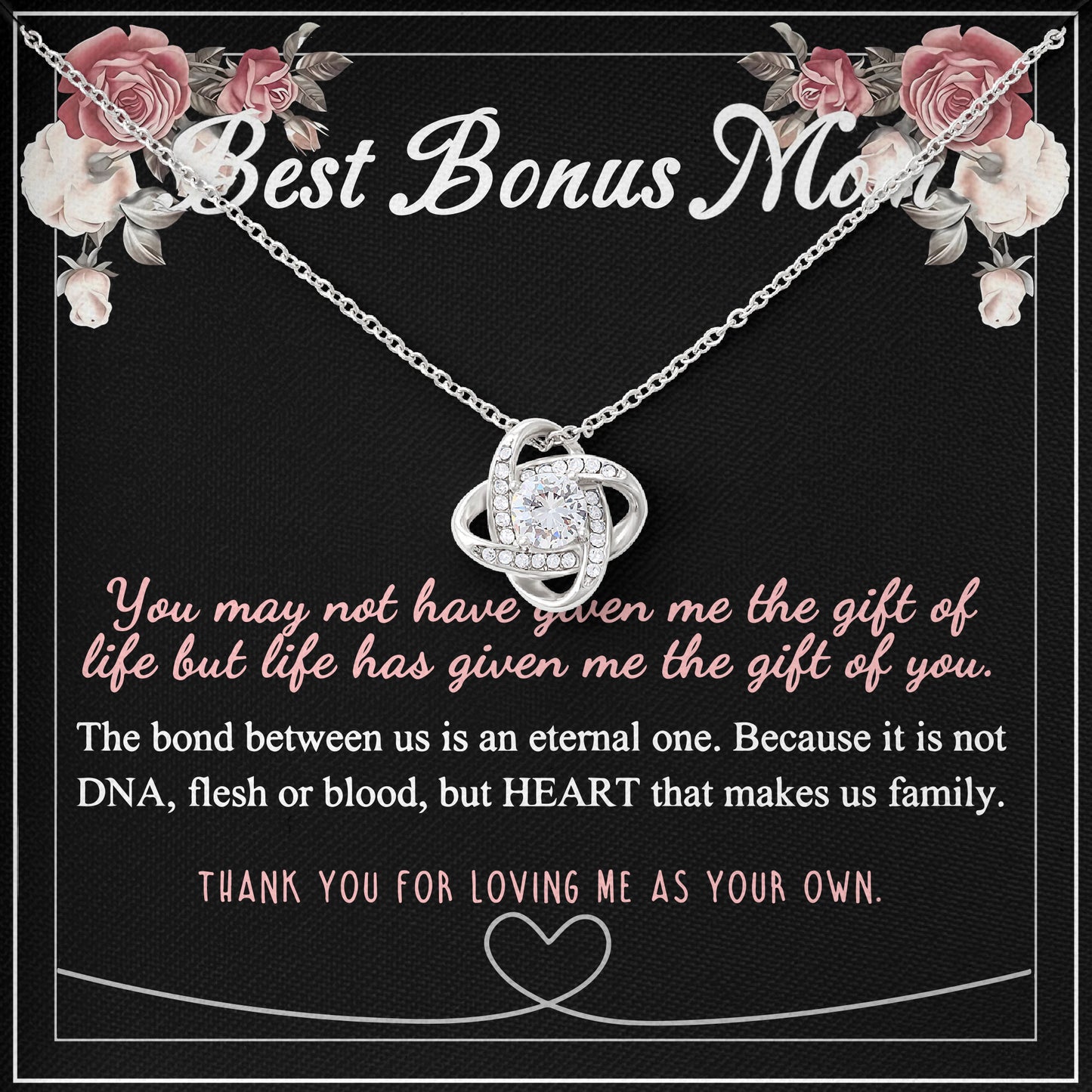 To My Best Bonus Mom Necklace, Mother Gift, Valentine's Day Birthday Gifts Ideas, Loving Mother Keepsake