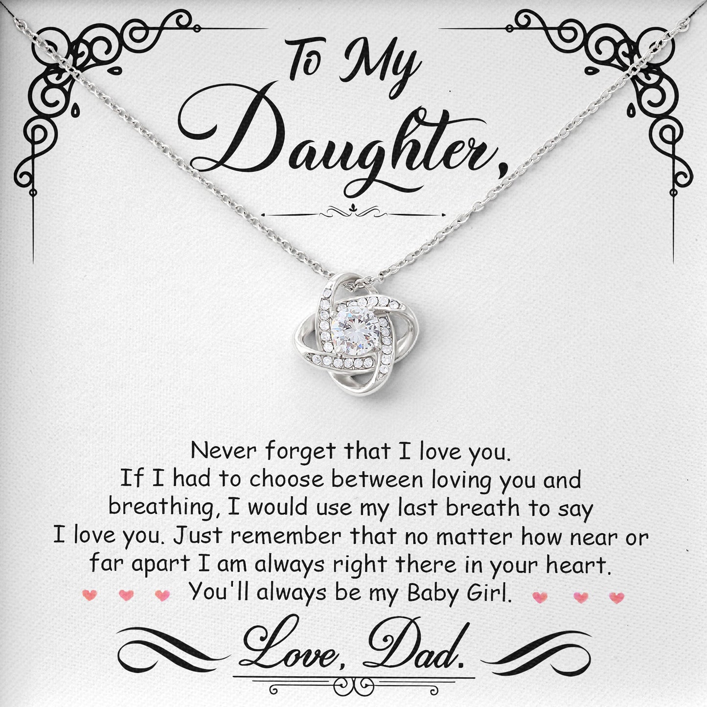 To My Daughter Wedding Necklace Gift From Dad