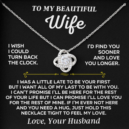 To My Beautiful Wife Necklace Gift Box with Sentimental Message Card
