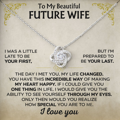 To My Beautiful Future Wife Soulmate Necklace with Heartfelt Message Card & Box, Anniversary, Birthday