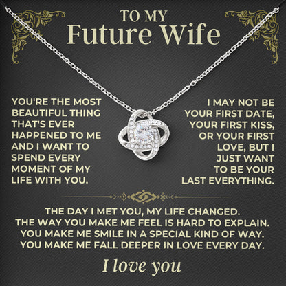 To My Beautiful Future Wife Necklace with Message Card and Gift Box for Wife Soulmate Girlfriend
