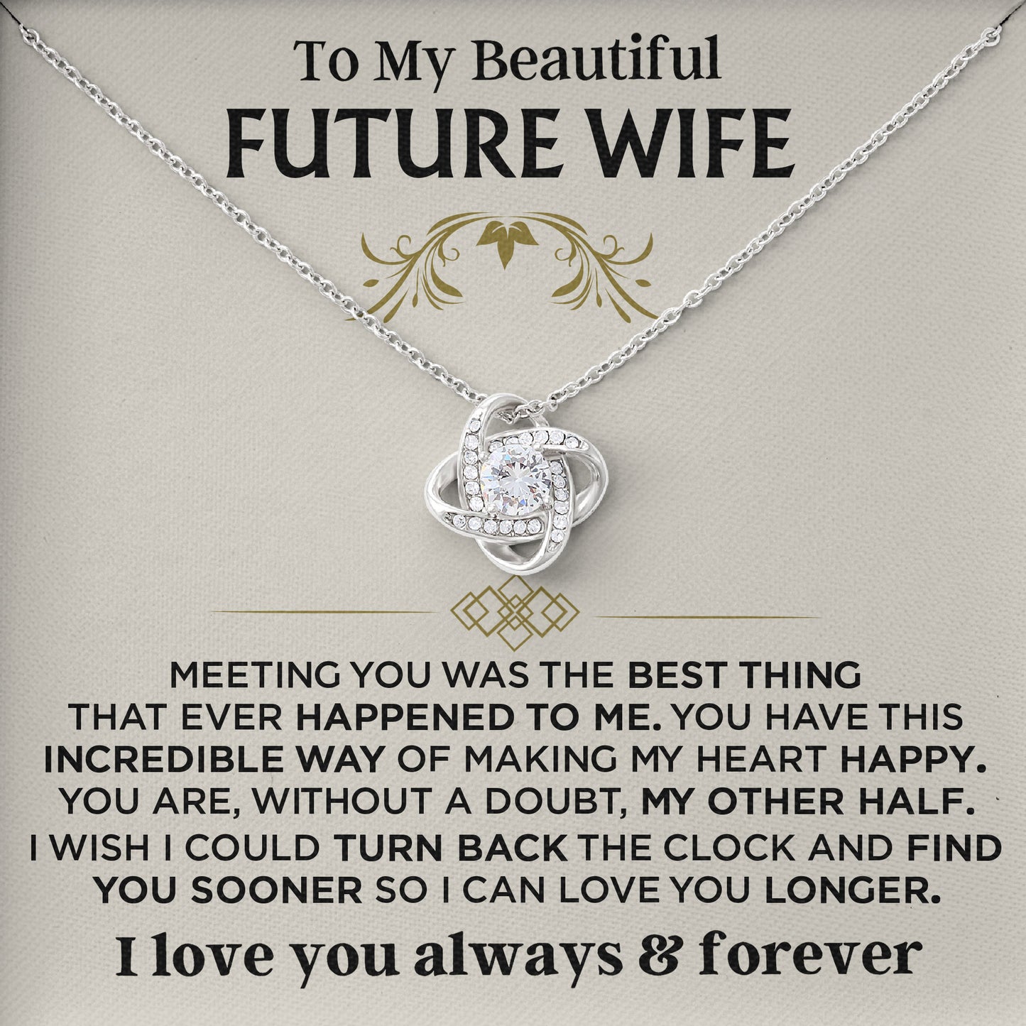 To My Beautiful Future Wife Necklace with Message Card
