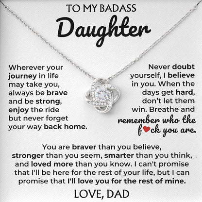 To My Daughter Sterling Silver Necklace Gift From Dad