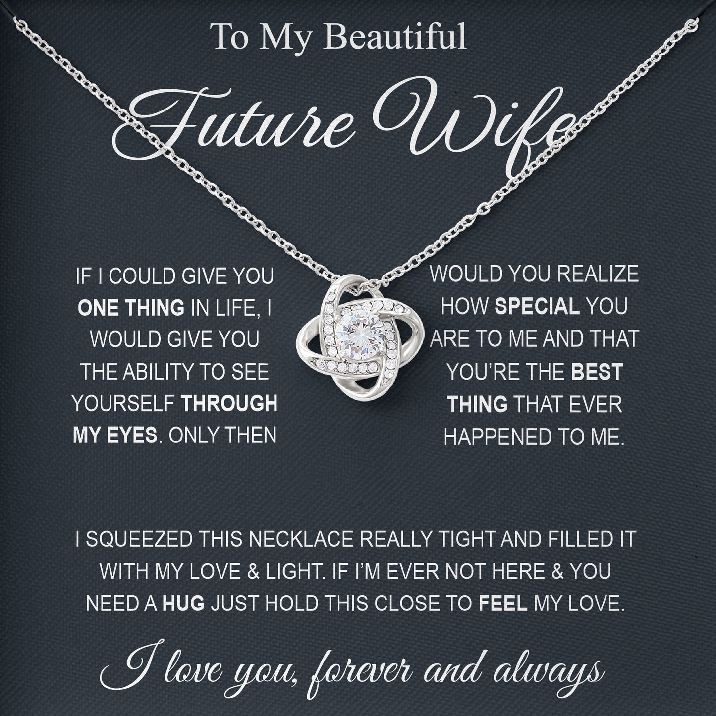 To My Beautiful Future Wife Birthday Jewelry Gifts For My Wife with Message Card Box